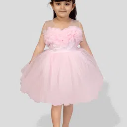 BAESD Girls Net Fit & Flare Midi Dress-image-33