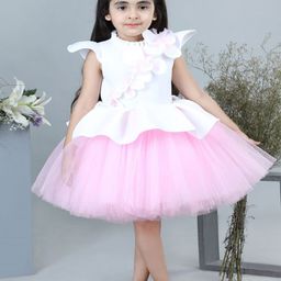 THE LITTLE CELEBS Girls Crepe Fit & Flare Midi Dress-image-98