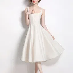 JC Collection Square Neck Fit & Flare Midi Dress-image-40