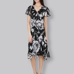 TSM Floral Print Flared Sleeves A-Line Midi Dress-image-28
