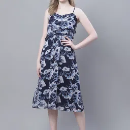 MINI & MING Women Shoulder Straps Fit & Flare Midi Dress-picture-42
