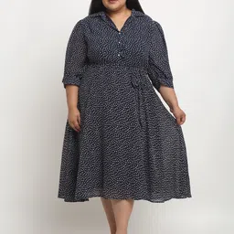 sindrellastorie Print Georgette Fit & Flare Midi Dress-50