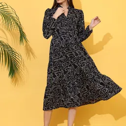 SHEETAL Associates Print Crepe Fit & Flare Midi Dress-picture-34