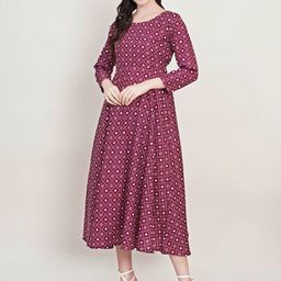 U&F Burgundy Floral Print Crepe Fit & Flare Midi Dress-image-96
