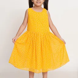 Creative Kids Girls Floral Print A-Line Midi Dress-picture-32