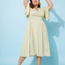 Athena Ample Plus Size Floral Print Fit & Flare Midi Dress-image-85