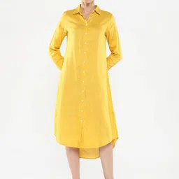RAREISM Shirt Collar Long Sleeves Midi Dress-picture-19
