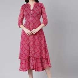 Souchii Geometric Printed Midi Dress-image-57