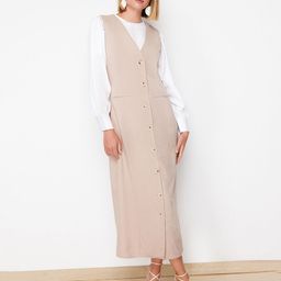 Trendyol V-Neck Cuffed Sleeves Maxi Dress-image-48
