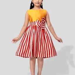 BAESD Girls Candy Striped Bow Fit & Flare Dress-picture-24