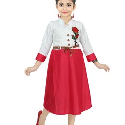 BAESD Girls A-Line Midi Dress With Belt-image-19