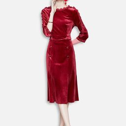 JC Collection Red Sheath Midi Dress-58