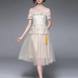 JC Collection Beige Embellished Midi Dress-picture-30