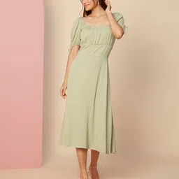 20Dresses Square Neck Fit and Flare Midi Dress-image-46