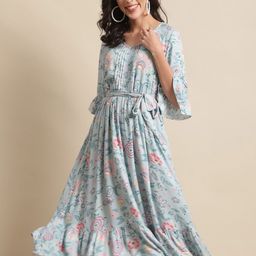 Cantabil Floral Printed Midi Dress-image-39