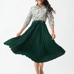 AASK Floral Crepe Midi Dress-image-73
