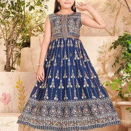 BAESD Thread Sequin Embroidery Georgette Midi Dress-picture-22