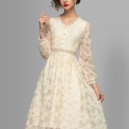 JC Collection White Ethnic Motifs Midi Dress-image-47