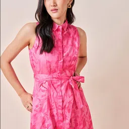 AND Printed Cotton Shirt Midi Dress-image-31
