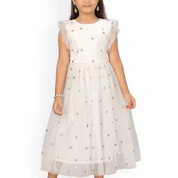Aarika White Floral Net Midi Dress-31