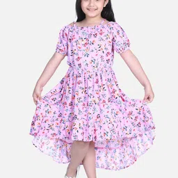 StyleStone Pink Floral Midi Dress-image-52