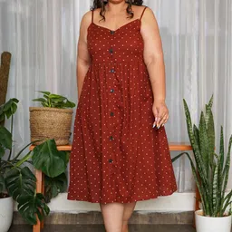 NANGALIA RUCHIRA Polka Dots Printed Cotton Shirt Midi Dress-picture-25