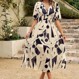 StyleCast Batwing Sleeve Chiffon A-Line Midi Dress-image-20