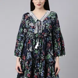 SHOWOFF Floral Printed A-Line Mini Dress-image-56