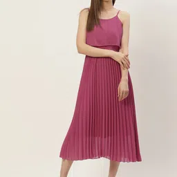Slenor Georgette A-Line Midi Dress-image-11