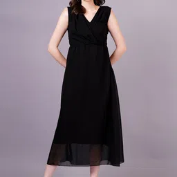 HIGHLIGHT FASHION EXPORT Georgette A-Line Midi Dress-image-94