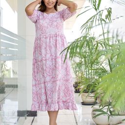 NANGALIA RUCHIRA Floral Print Cotton A-Line Midi Dress-image-33