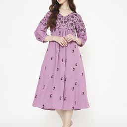 Saffron Threads Women Embroidered Empire Midi Dress-image-87