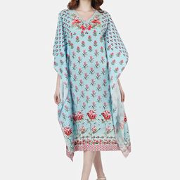 Sukshat Floral Printed Midi Kaftan Dress-image-79