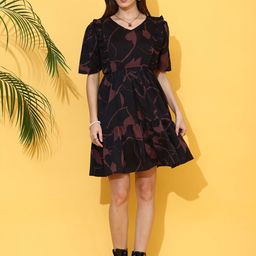 SHEETAL Associates Women Floral Printed RufflesTiered Fit & Flare Mini Dress-image-92