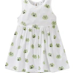 StyleCast Girls White Conversational Printed Sleeveless Cotton Fit & Flare Maxi Dress-picture-7