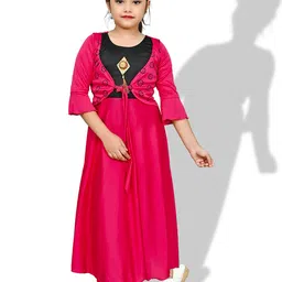 BAESD Girls Satin Maxi Fit & Flare Dress-picture-52