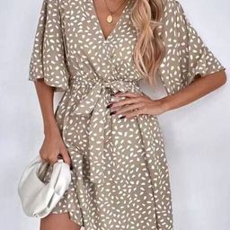 StyleCast Brown Animal Printed Fit & Flare Mini Dress-image-54