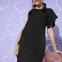 Sera Black Scuba Sheath  Mini Dress-image-51