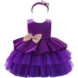 StyleCast Girls Purple Sleeveless Layered Balloon Fit and Flare Mini Dress-23