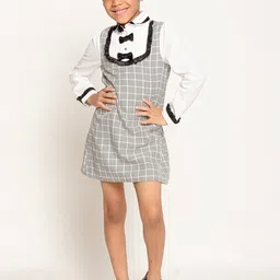 One Friday Checked Shirt Collar A-Line Dress-image-40