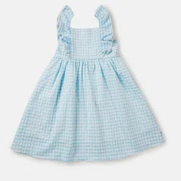 Gini and Jony Girls Blue Checked A-Line Mini Dress-picture-18