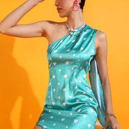 PRETTY LOVING THING One Shoulder Sleeveless Polka Dot Print Sheath Mini Dress-image-46