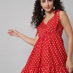 emeros Red Crepe Formal Mini Dress-image-11