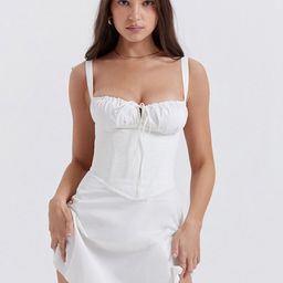 StyleCast White Shoulder Straps Fit and Flare Mini Dress-image-13