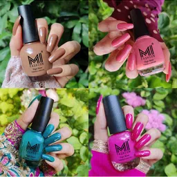 MI FASHION Set Of 4 Vernis A Ongles Ultra High Glass HD 3D Shine Nail Polish 60ml - Dark Nude, Candy Cotton, Sea Green, Bright Plum-image-65