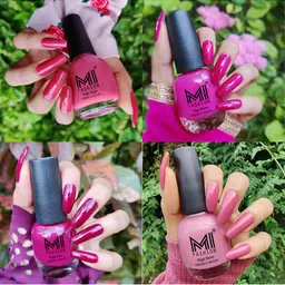 MI FASHION Set Of 4 Vernis A Ongles Ultra High Glass HD 3D Shine Nail Polish 60ml - Tan, Bright Plum, Wine, Nude Spring-105