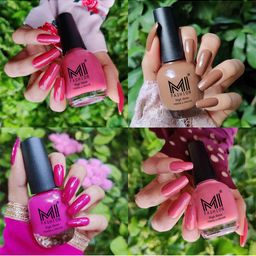 MI FASHION Set Of 4 Vernis A Ongles Ultra High Glass HD 3D Shine Nail Polish 60ml - Tan, Dark Nude, Candy Cotton, Bright Plum-34