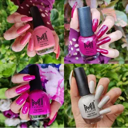 MI FASHION Set Of 4 Vernis A Ongles Ultra High Glass HD 3D Shine Nail Polish 60ml- Candy Cotton, Wine, Bright Plum, Light Nude-image-74