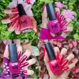 MI FASHION Set Of 4 Vernis A Ongles Ultra High Glass HD 3D Shine Nail Polish 60ml - Tan, Bright Plum, Wine, Moon Magenta-12