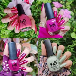 MI FASHION Set Of 4 Vernis A Ongles Ultra High Glass HD 3D Shine Nail Polish 60ml - Tan, Bright Plum, Wine, Mischievous Mint-8